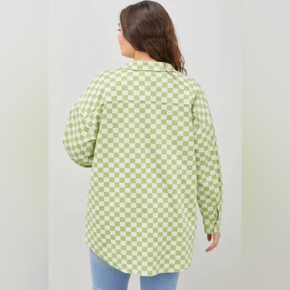 Checker Textured Button Up Jacket - Picture 3 of 3